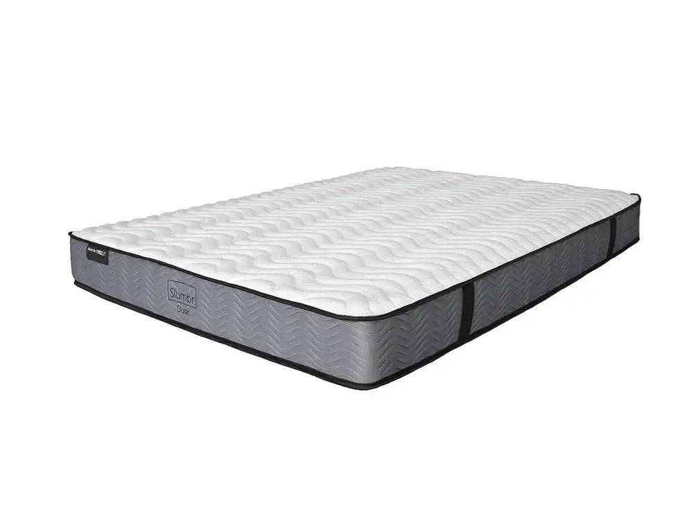 Modern Australian-made mattress with wave pattern fabric and side handles on a white background