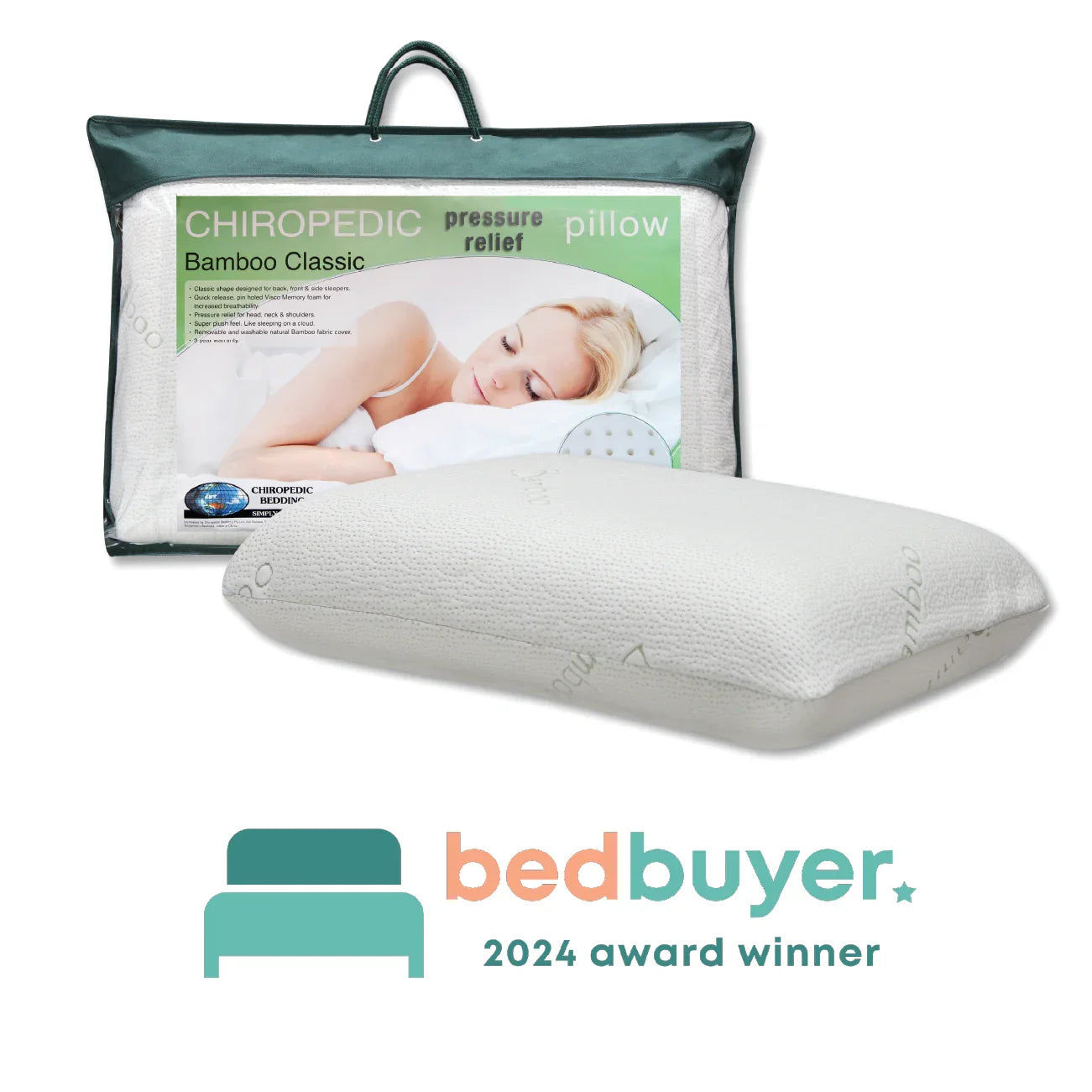 Chiropedic Pressure Relief Bamboo Pillow image 1