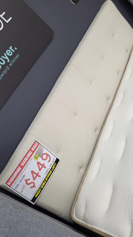 Deluxe King Squares Bed Bundle Ivory-Mattress Factory Direct