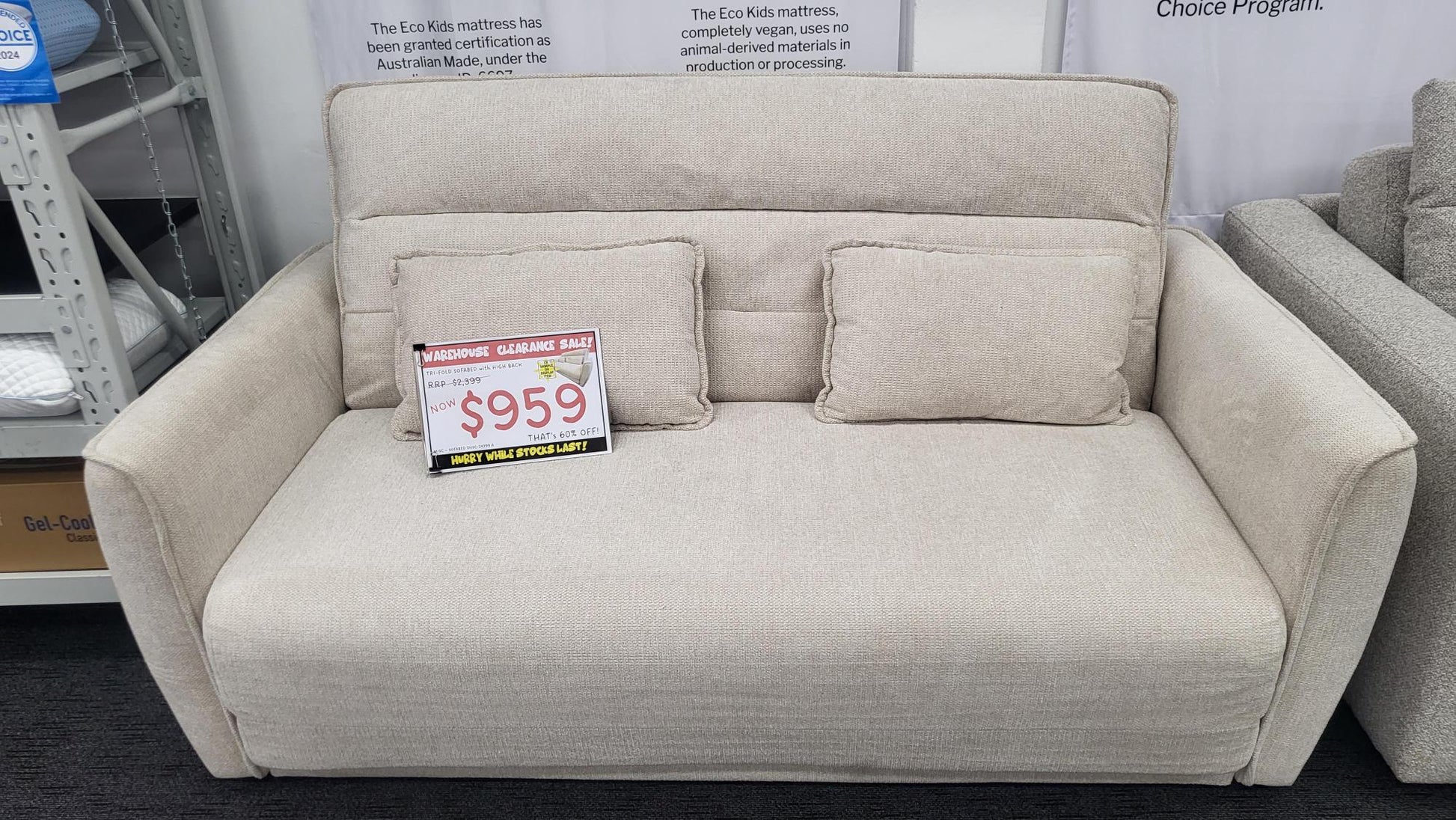 Trifold Sofa Bed Queen Size with high back-Mattress Factory Direct